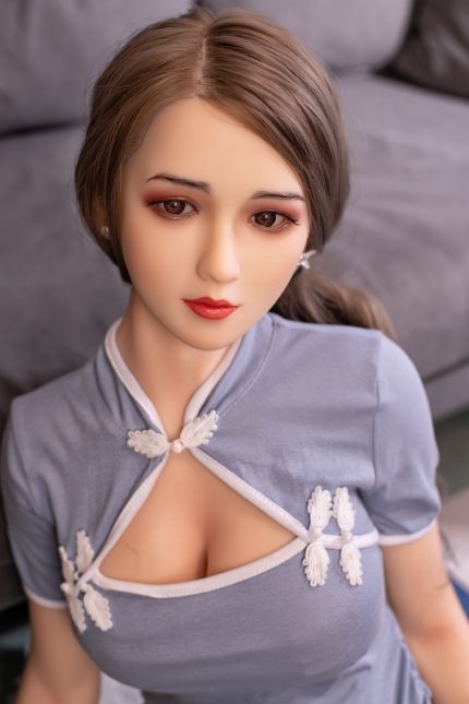 Anglebody Customzible 168cm Chinese Style Real Doll Oral Sucking Silicone Head&TPE Body Doll In Cheongsam Style Vaginal Clamp To Suck Adult Doll